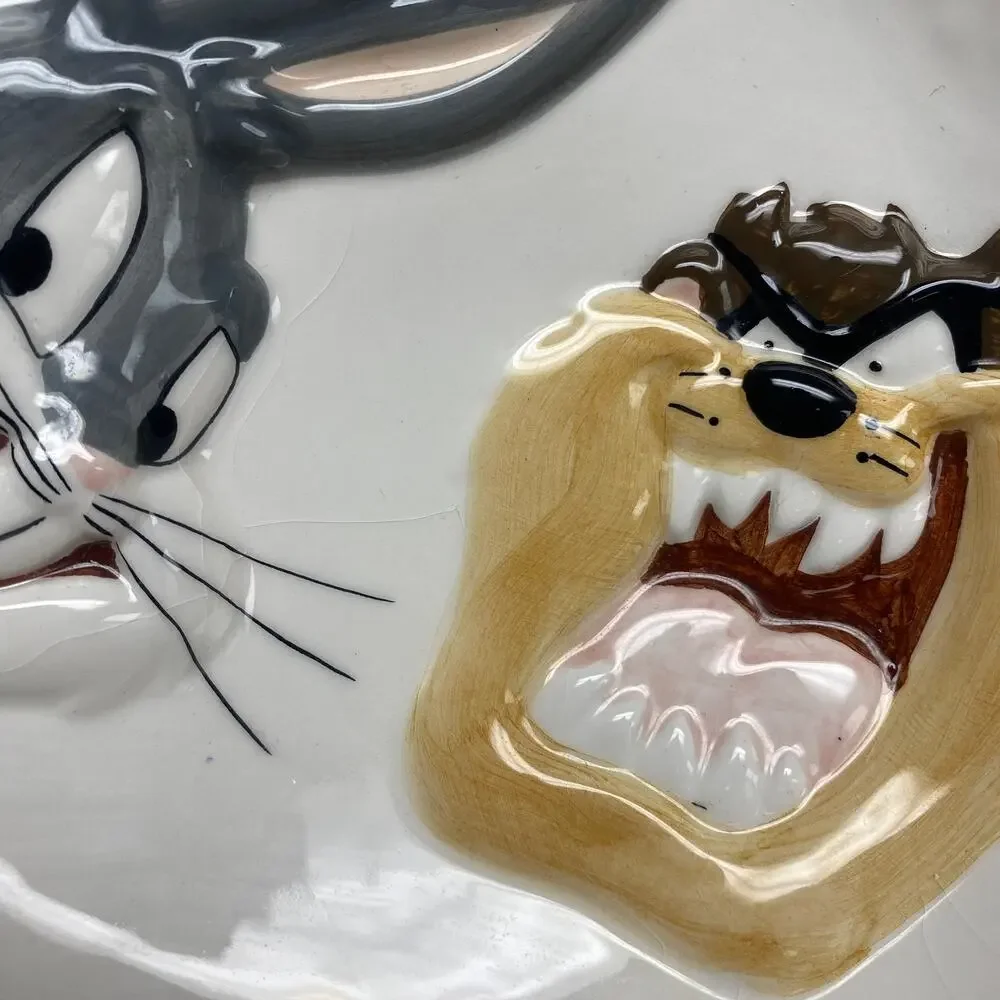 Vintage Warner Bros Bugs Bunny Taz Ceramic Decorative Bowl